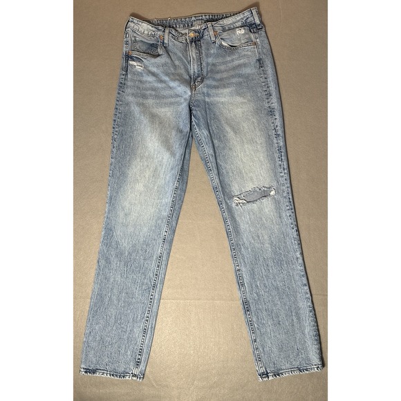 H&M Denim - H&M Distressed Acid Wash Denim Jeans Slim Straight Size 12